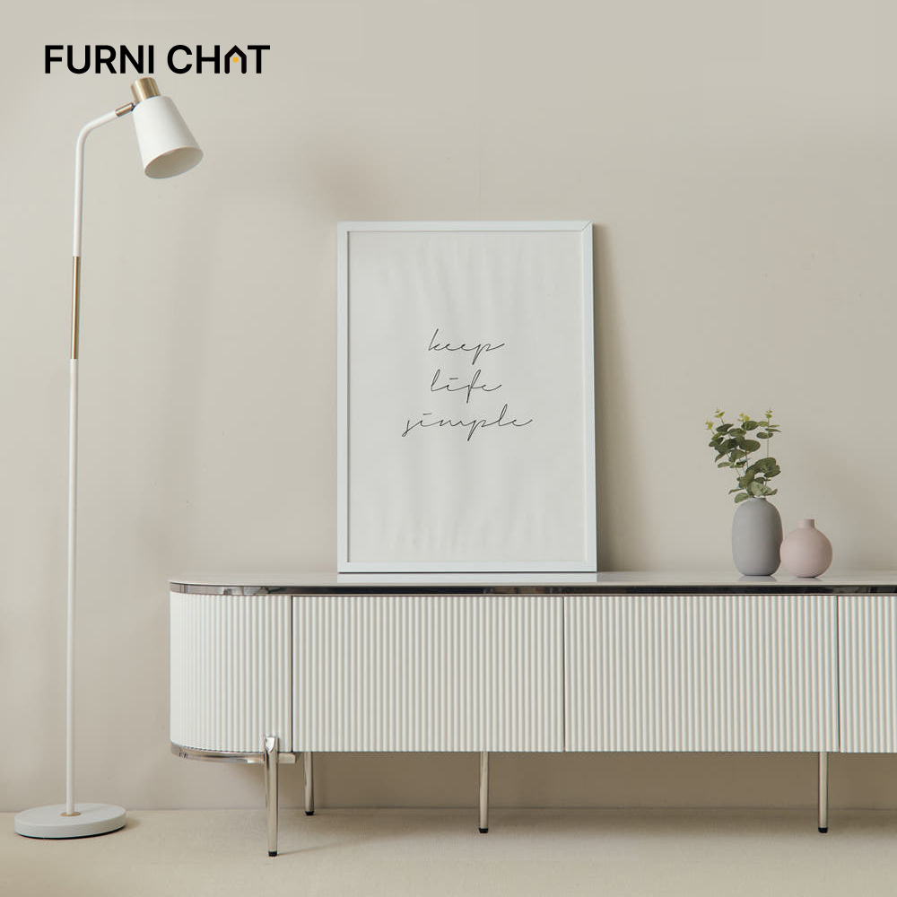 퍼니챗 템바보드 세라믹 티비다이 거실장 tv장 수납장 2000 거실수납장 2000x403x500, 화이트(다리o)