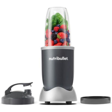 NutriBullet [해외]쉐이크, 스무디, 푸드 준비 및 냉동 블렌딩을 위한 뉴트리블렛 개인 블렌더, 24온스, 600와트, 그레이, (NBR-0601) Clear
