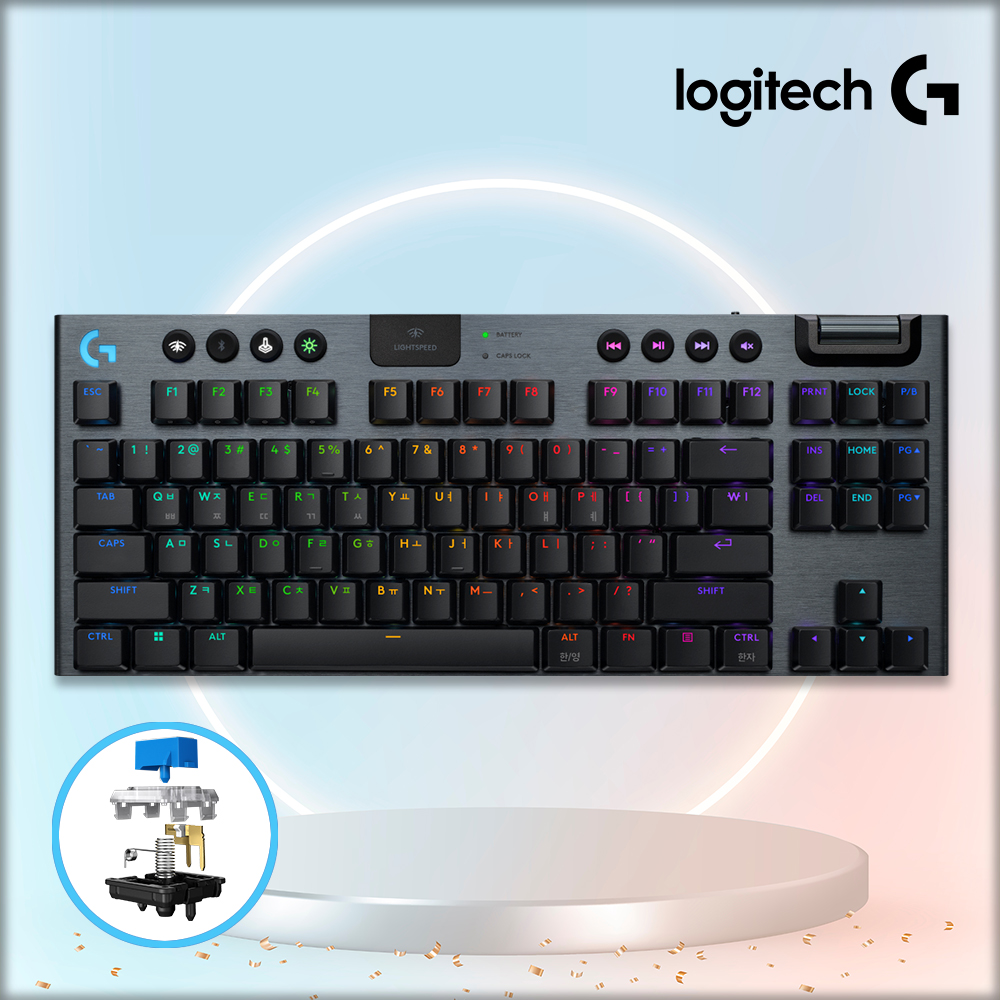 [국내정발] 로지텍코리아 G915 X LIGHTSPEED TKL 블랙, 청축, 48g - 상품 이미지