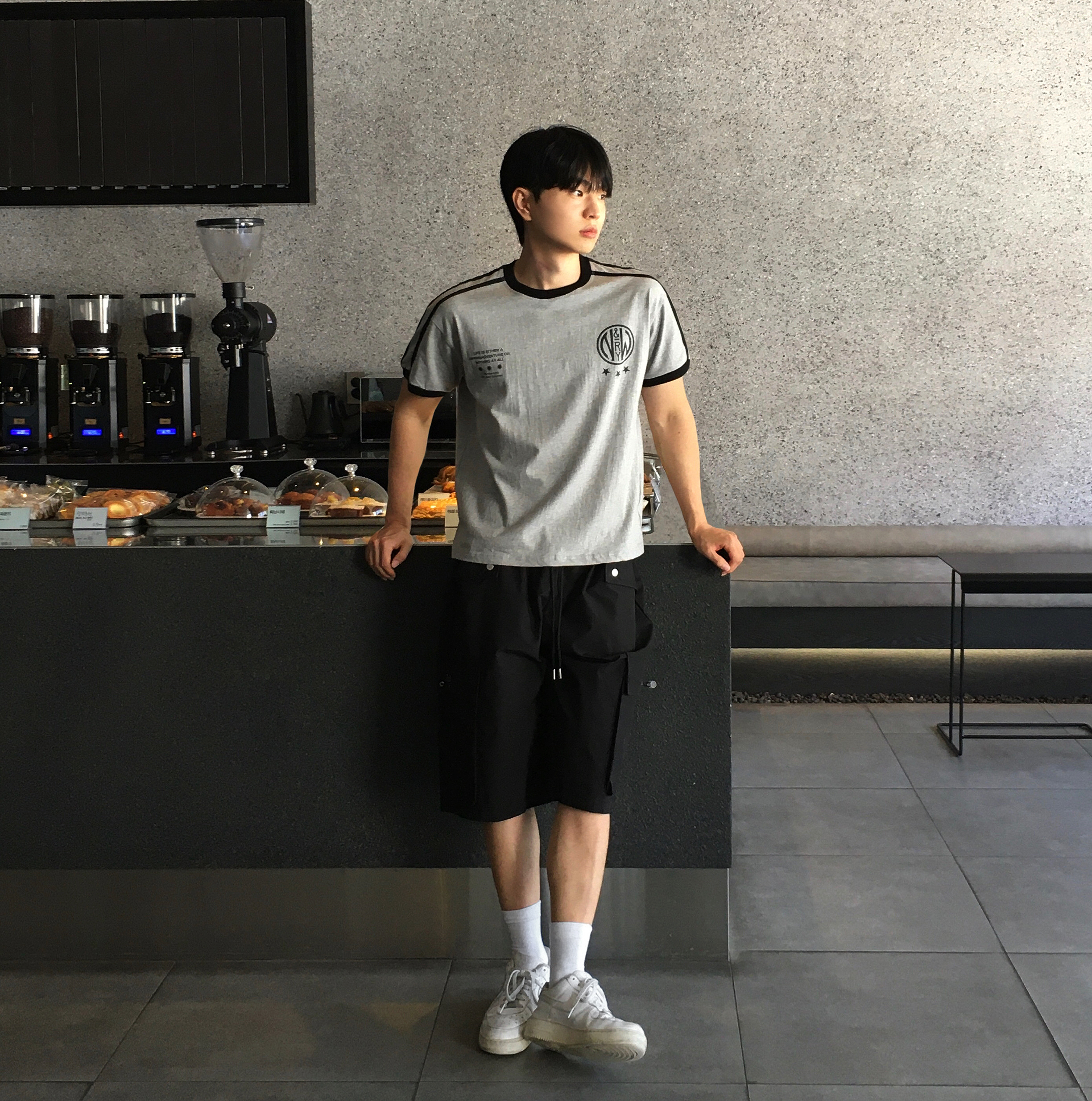 남자링거티 머슬핏반팔 어깨넓어보이는반팔 머슬오버핏 쿨티셔츠 - 상세 이미지 2