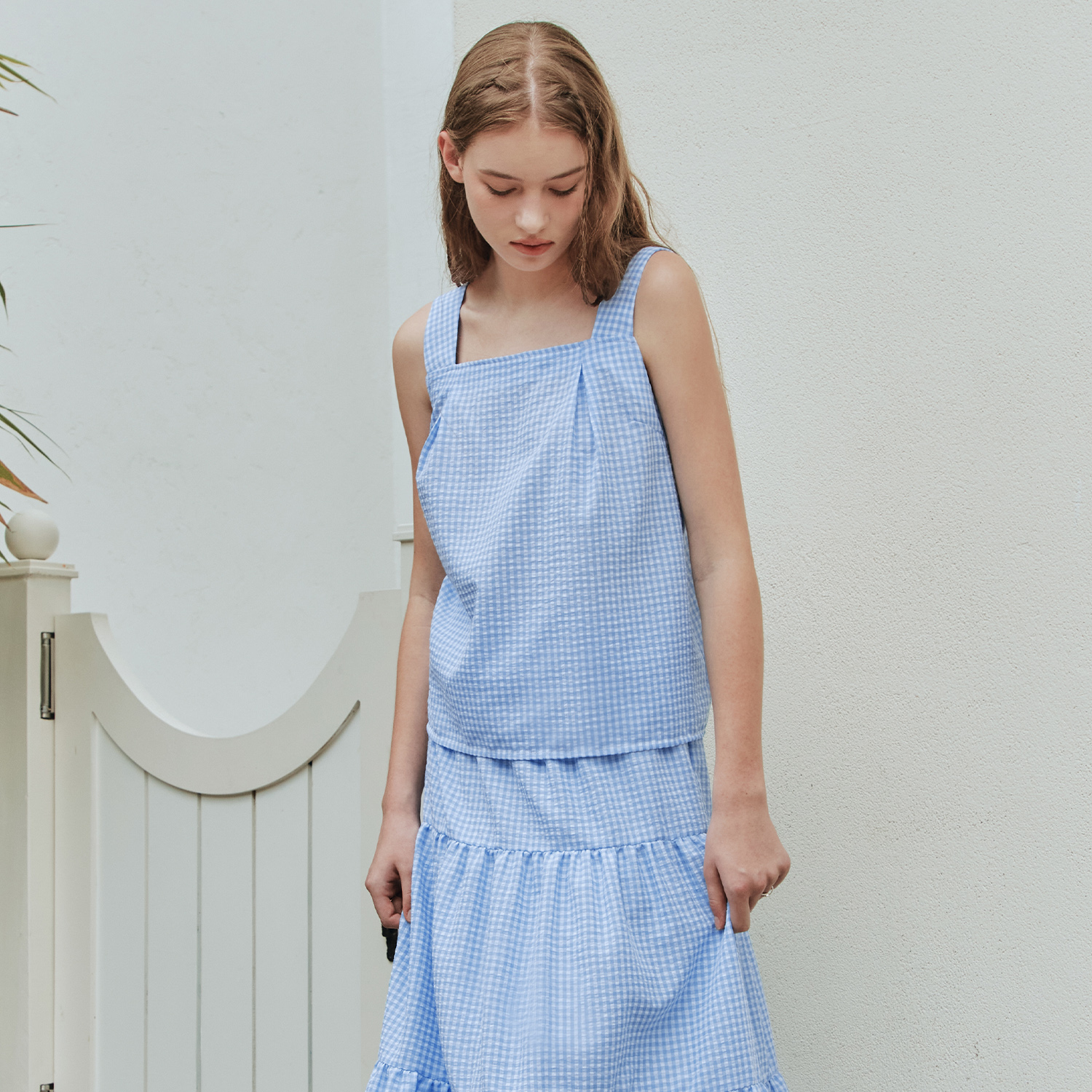 [제로스트릿] 블루벨 체크 나시 BLUEBELL CHECK SLEEVELESS / BLUE - 상세 이미지 3