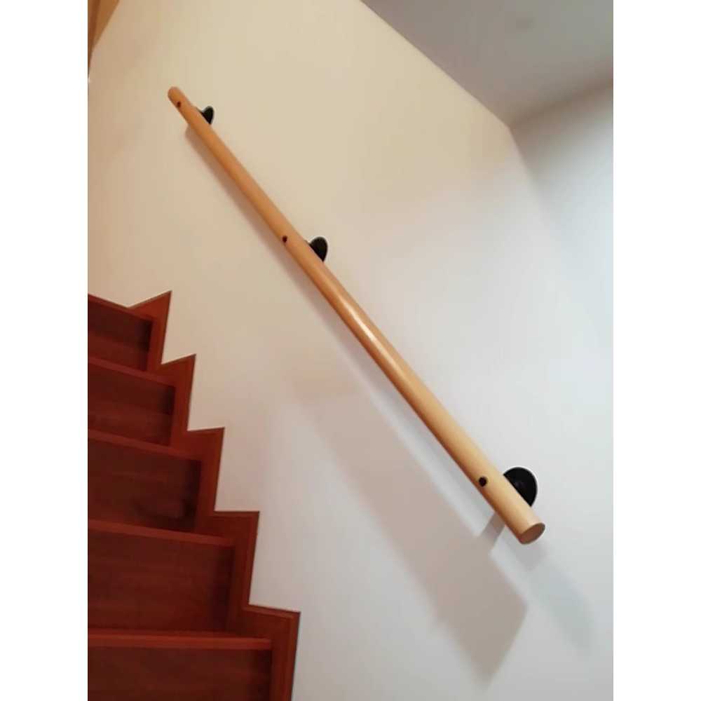 계단 나무 난간 손잡이 손스침 벽설치 안전 보조대 길이 50cm+고정점 2 - 상세 이미지 2