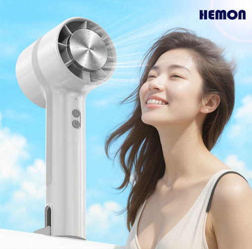 헤몬 쿨링팬 냉각 미니 선풍기 저소음 3단 풍속 휴대용 무선 핸디 선풍기