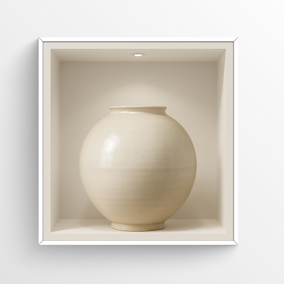 달항아리 오브제 액자 정사각 미니멀 와비사비 인테리어 BEIGE [50x50] - 상품 이미지