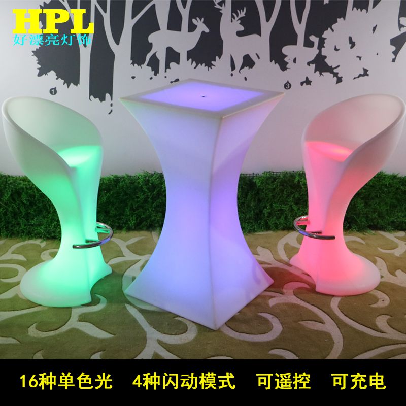 스탠딩 LED 테이블 파티 클럽 루프탑 높은 클럽테이블 풀 바 야광 - 상세 이미지 4