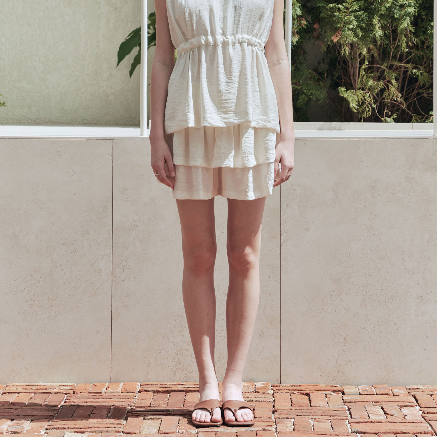 [제로스트릿] 레이어드 팬츠 스커트 LAYERED SKORT / IVORY