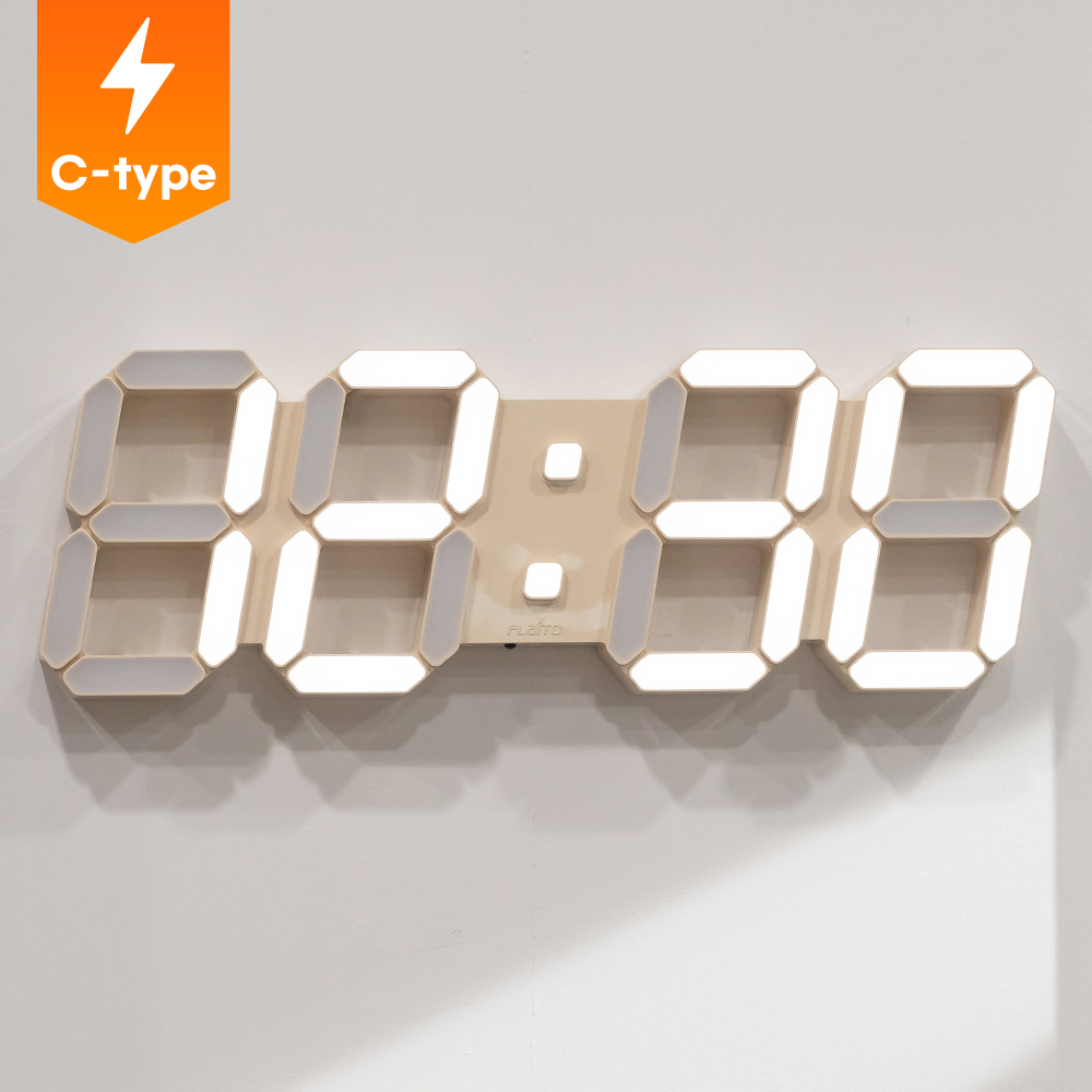 플라이토 무선 LED 벽시계 인테리어 거실 무소음 디지털 전자 벽걸이시계 하이브리드