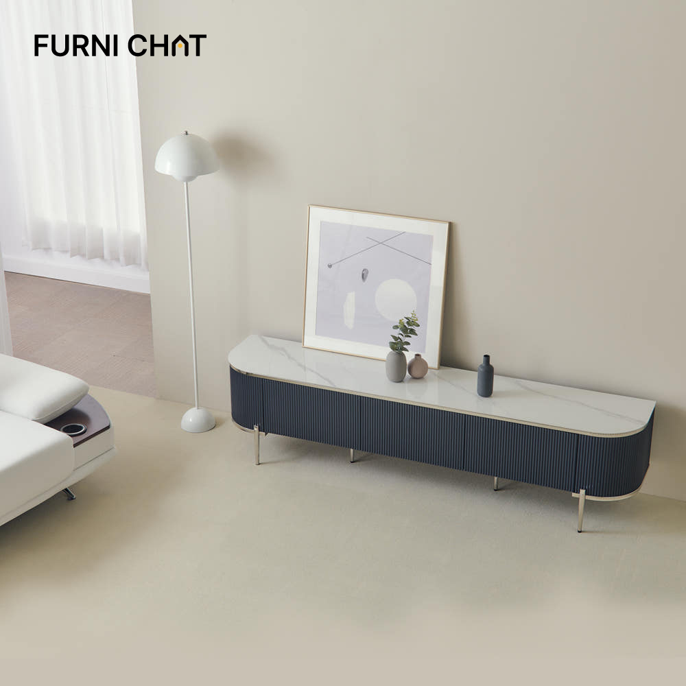 퍼니챗 템바보드 세라믹 티비다이 거실장 tv장 수납장 2000 거실수납장 2000x403x500, 화이트(다리o)