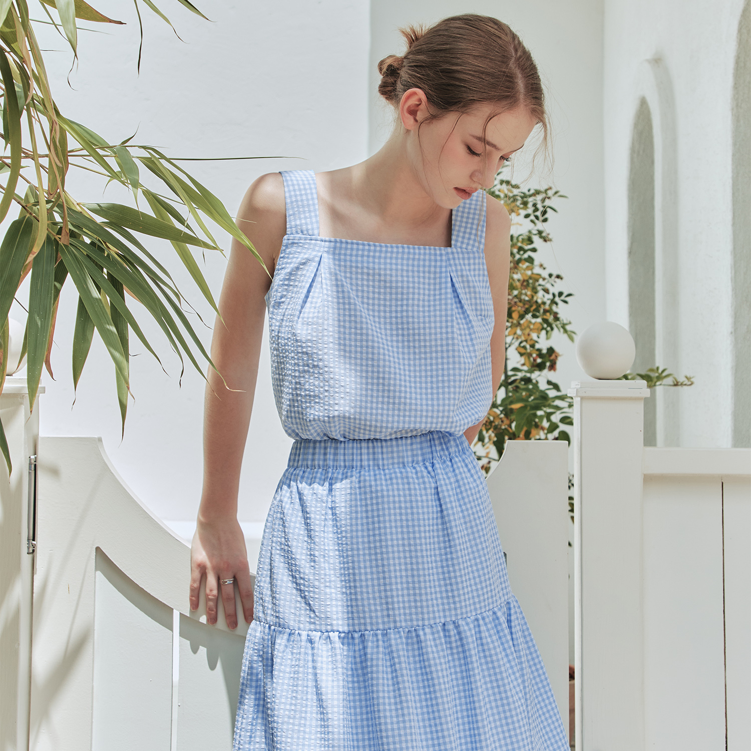 [제로스트릿] 블루벨 체크 나시 BLUEBELL CHECK SLEEVELESS / BLUE