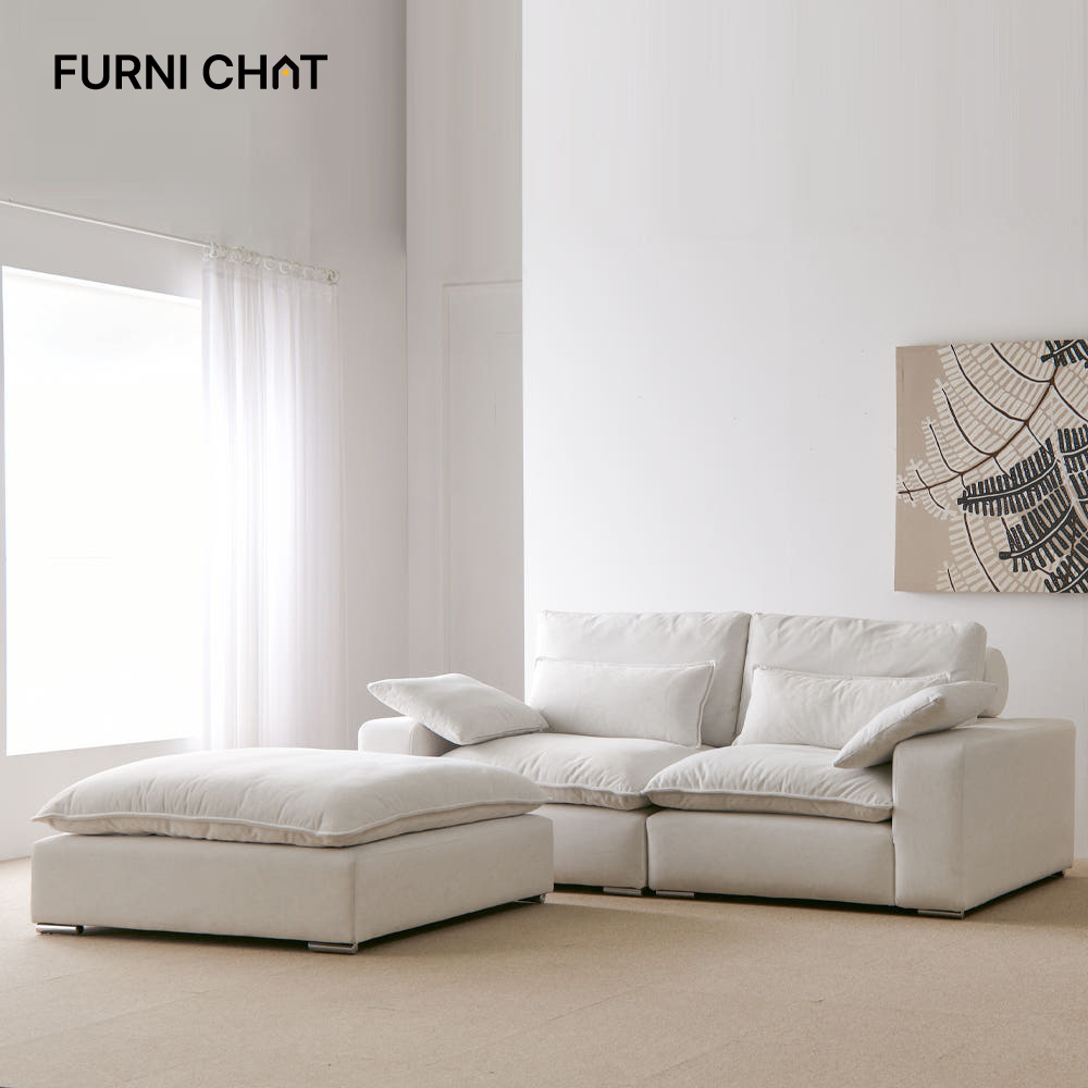 퍼니챗 에어 구스 모듈 3인용 이지클린 기능성 갤럭시 패브릭 소파 푹신한 소파