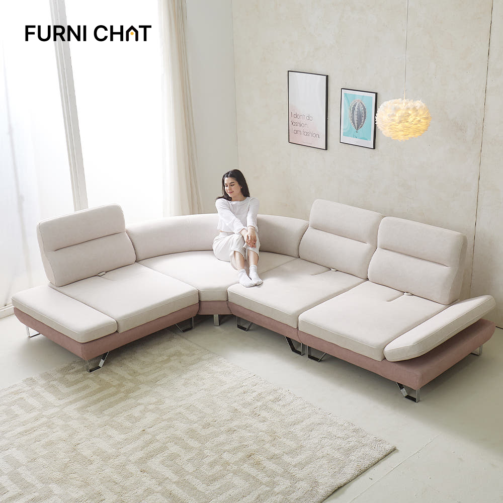 퍼니챗 샤르니 5인용 코너형 아쿠아텍스 이지클린 기능성 조야 패브릭 스윙 소파