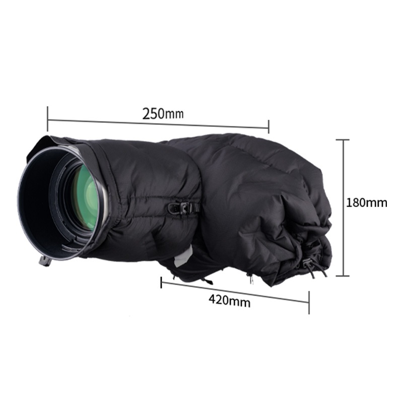카메라 방한커버 방풍 보온 덮개 DSLR 추위보호 외부촬영용 기모패딩캡 카메라 보호커버 - 상품 이미지