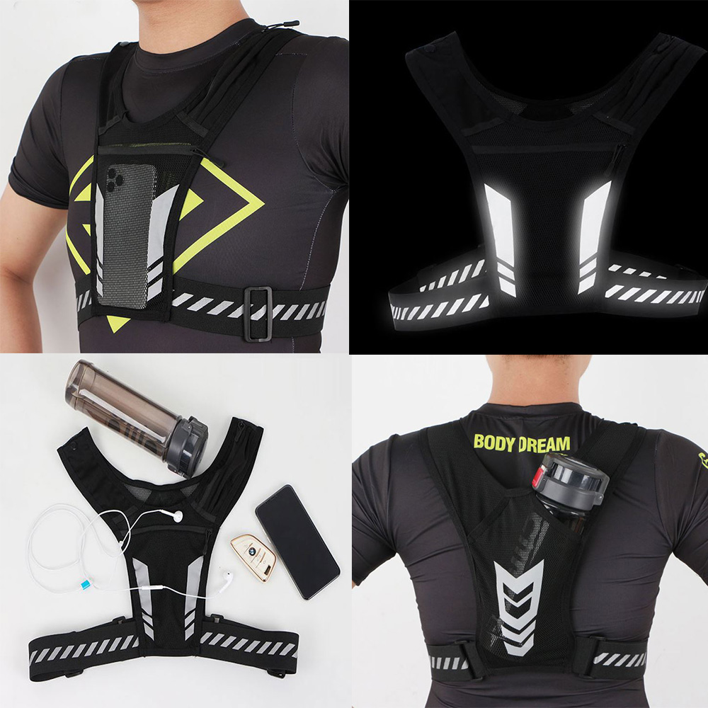 통기성 메쉬 조끼 시원한 경량 러닝 벨트조절 반사띠