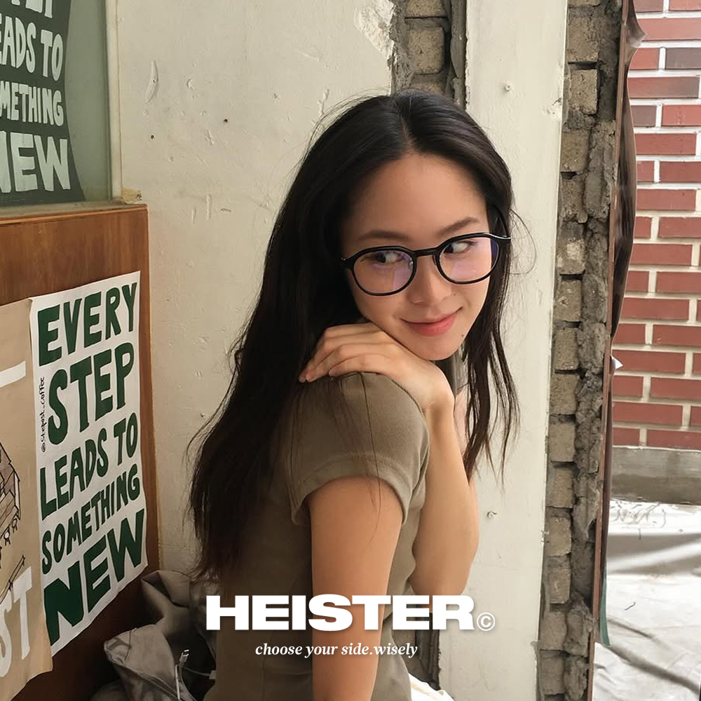 하이스터 안경 번즈 Burns BSV 남자 여자 다각 원형 뿔테 블랙 안경테 이미지 8