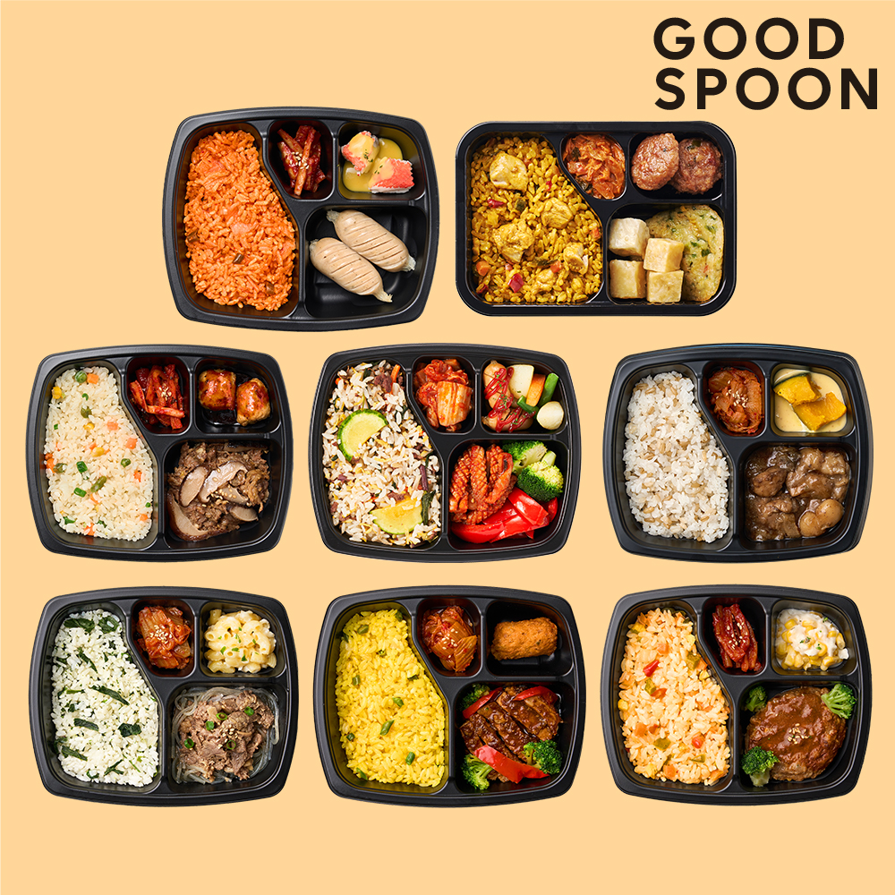 굿스푼 도시락 1주 한끼 집중관리 식단 8종 8팩 맛있는 현미밥 닭가슴살 스테이크 건강식 냉동 배달 - 상품 이미지