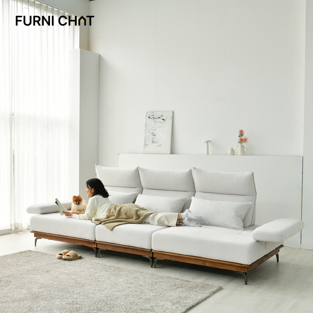 퍼니챗 헤라 3인용 아쿠아텍스 이지클린 기능성 코모도 패브릭 원목 스윙 소파