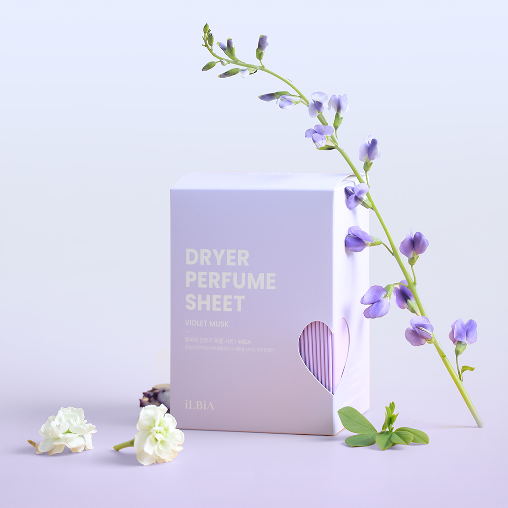 일비아 퍼퓸 건조기 시트 섬유유연제 드라이시트 건조기용 건조 시트지 향기 종이 바이올렛 머스크 42매