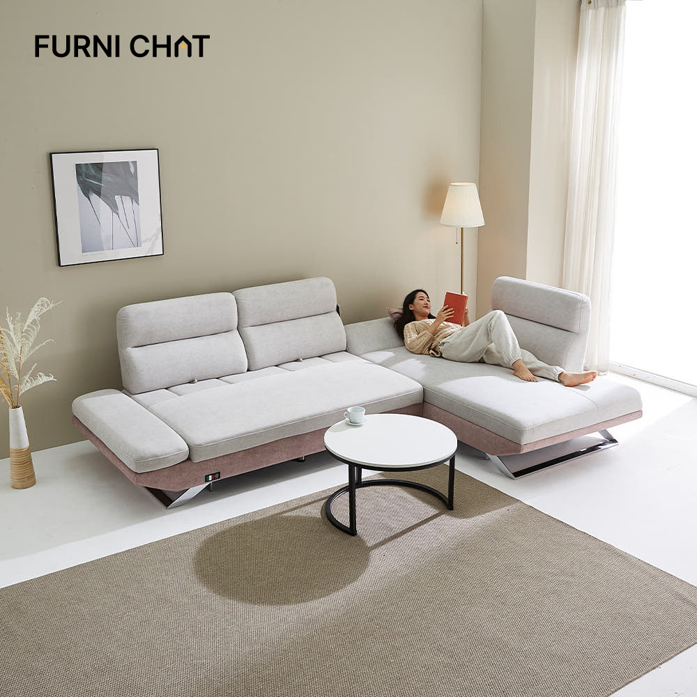 퍼니챗 아리아 조야 패브릭 이지클린 4인용 카우치소파 스윙소파