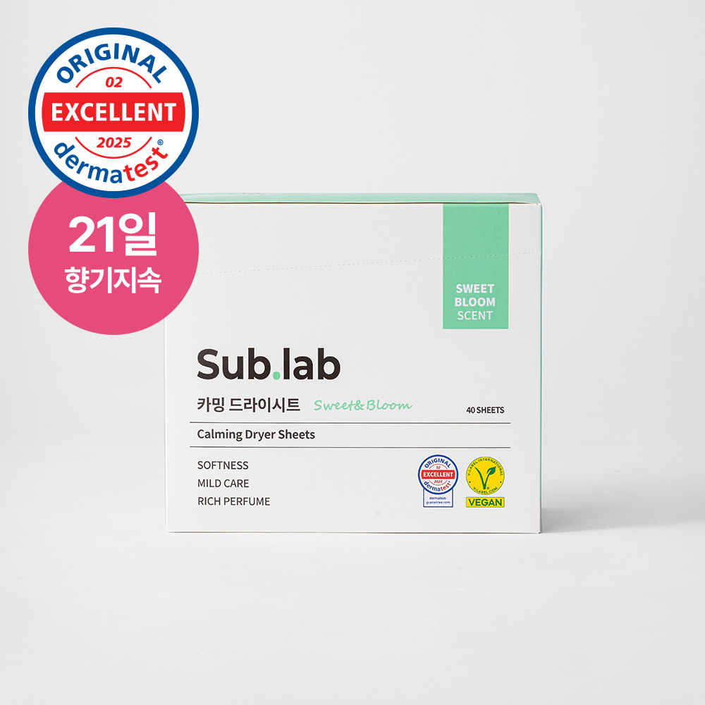 서브랩 건조기 섬유유연제 카밍 드라이시트 스윗블룸, 40매, 1개 - 상품 이미지