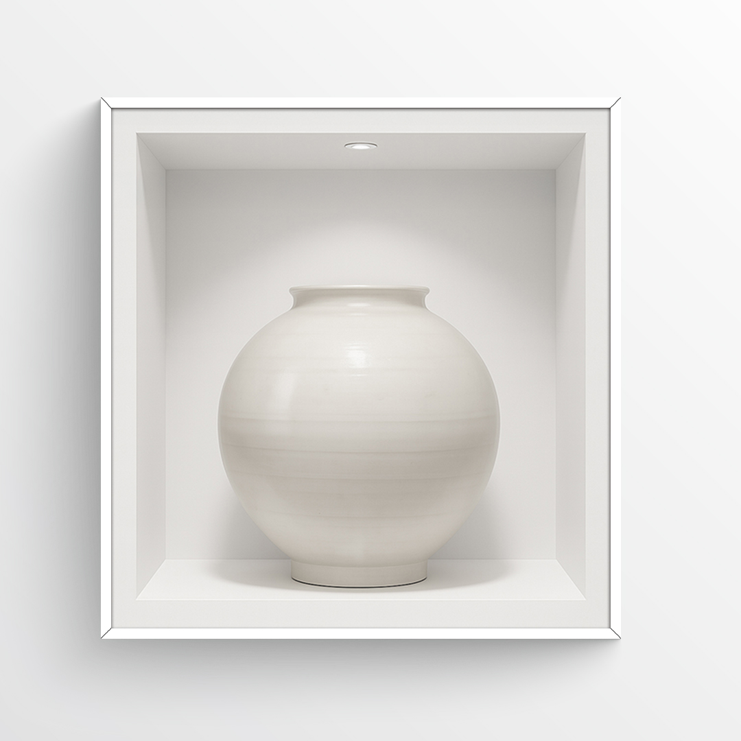 달항아리 오브제 액자 정사각 미니멀 와비사비 인테리어 WHITE [50x50] - 상품 이미지