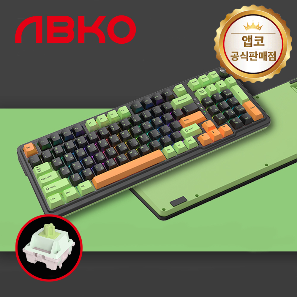 앱코 AK99 유무선 블루투스 3모드 기계식 키보드 그린, 멜론축, 40g - 메인 이미지