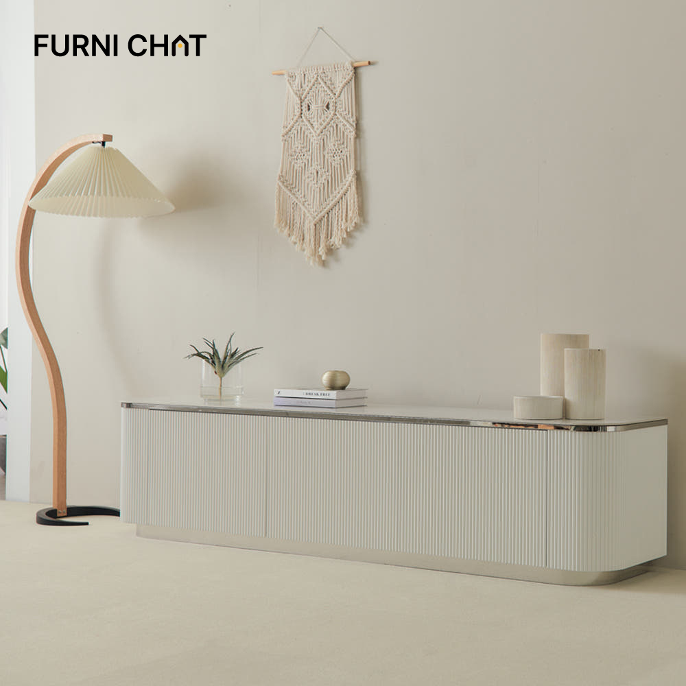 퍼니챗 템바보드 세라믹 티비다이 거실장 tv장 수납장 2000 거실수납장 2000x403x500, 화이트(다리o)