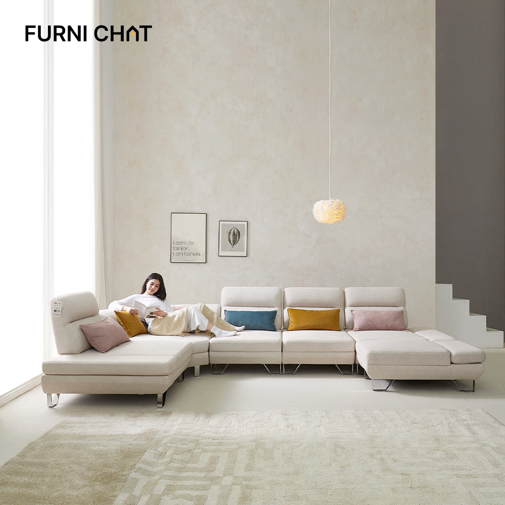 퍼니챗 샤르니 6인용 코너형 아쿠아텍스 이지클린 기능성 조야 패브릭 스윙 소파