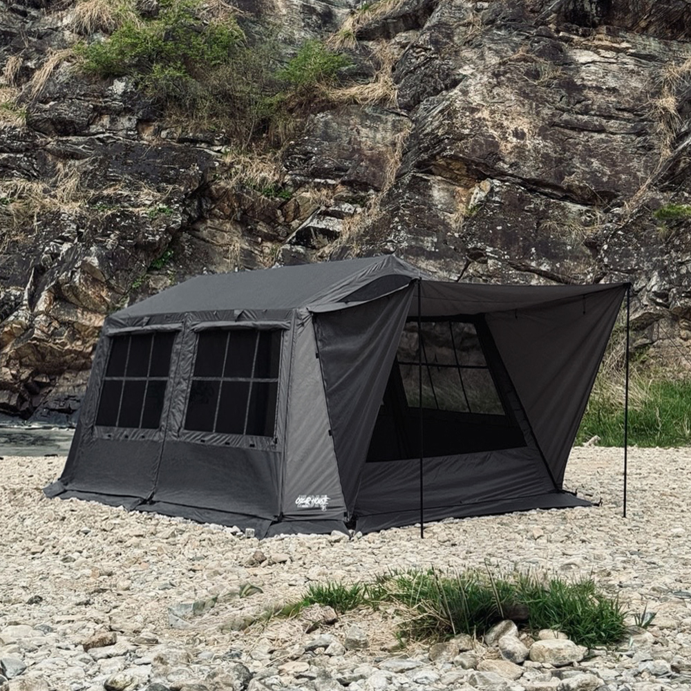 와일드필드 오스카 하우스 텐트 4인용 차콜 캐빈형 리빙쉘 거실형 캠핑텐트