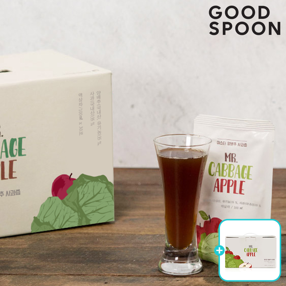 [1+1행사] 굿스푼 양배추사과즙 100ml 30포 유기농 양배추