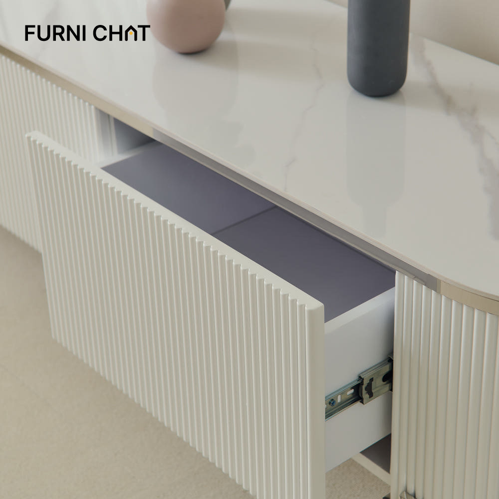 퍼니챗 템바보드 세라믹 티비다이 거실장 tv장 수납장 2000 거실수납장 2000x403x500, 화이트(다리o)