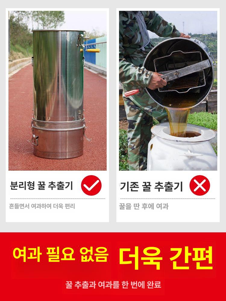 꿀 채밀기 양봉자재 탈봉기 쉐이커 토종꿀 회전식 기계나일론 필터망x3벌집 커터x1 - 상세 이미지 3