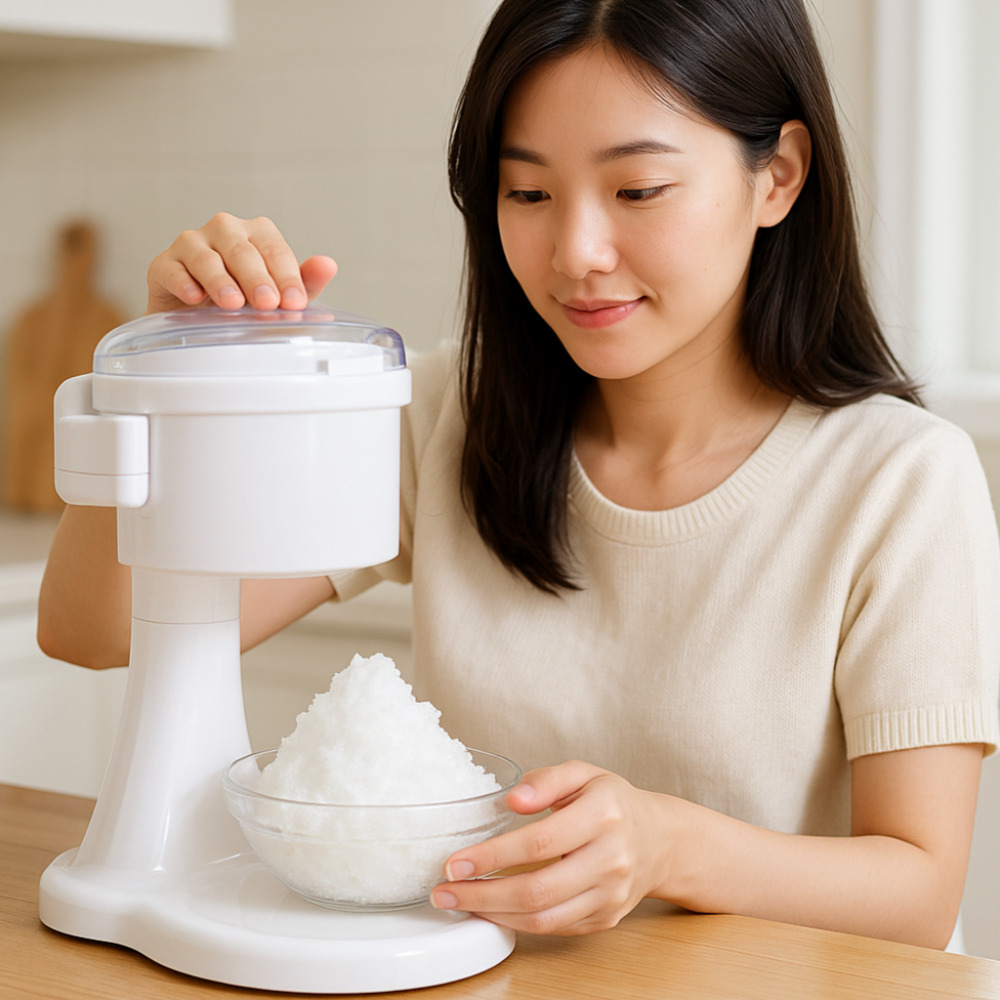 자동 눈꽃빙수기 가정용 얼음 가는 팥빙수 기계 분쇄기 빙삭기