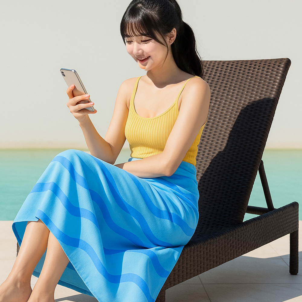 유스윔 여행 물놀이 비치타올 특대형 단가라 극세사 미니 감성 비치타올