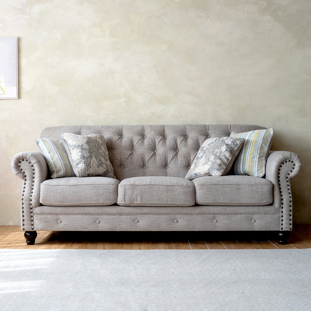 에디스 프렌치 엔틱 소파 3인용 1인용 패브릭 소파