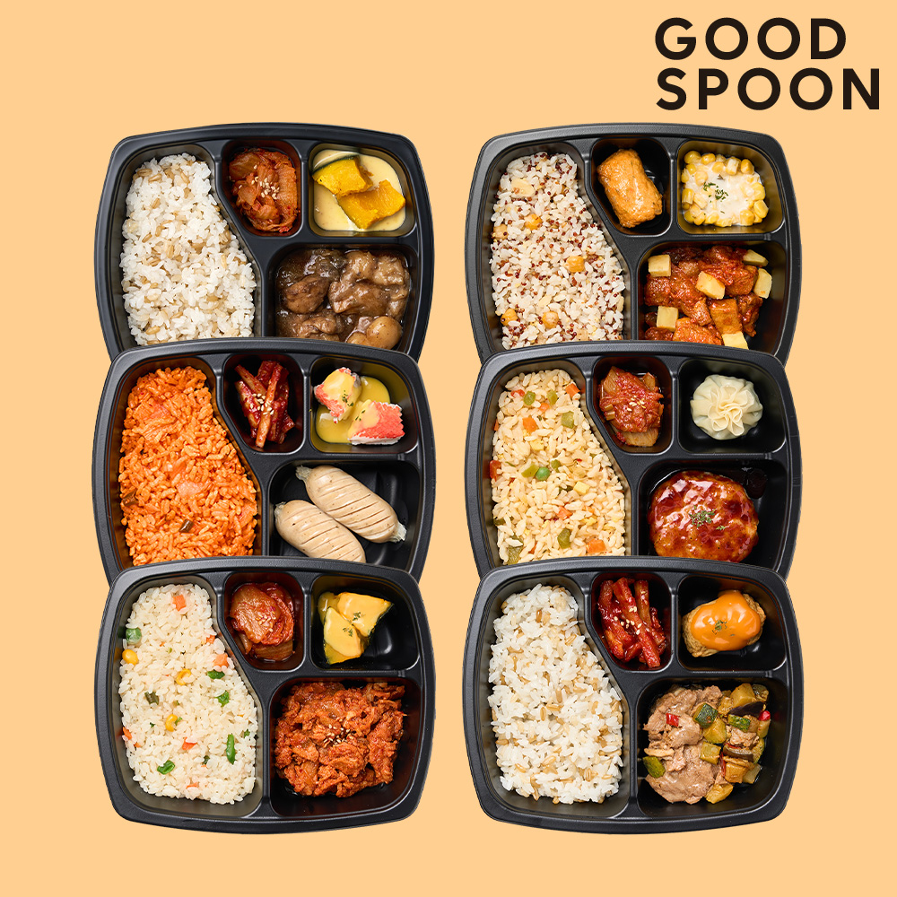 굿스푼 1주 다이어트 식단 도시락 6종 6팩 직장인 소불고기 바베큐 치킨 치즈 떡갈비 김치제육