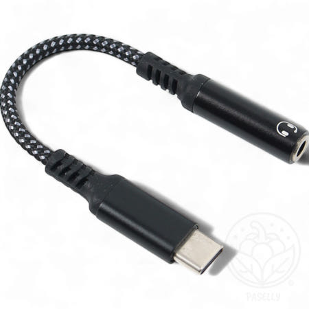 봄봄이네 협력사 파샐리 USB-C이어폰젠더 스마트폰이어폰젠더 USB C타입 3.5mm 블랙