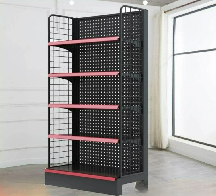 편의점 마트 진열대 약국 상품진열대 철제 보관 선반 매트 그레이 75x40x135 5겹 - 상품 이미지