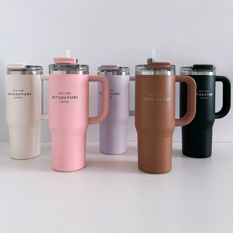 각인 인쇄 2in1 빨대 손잡이 텀블러 대용량 900ml 보온 보냉 - 상세 이미지 4