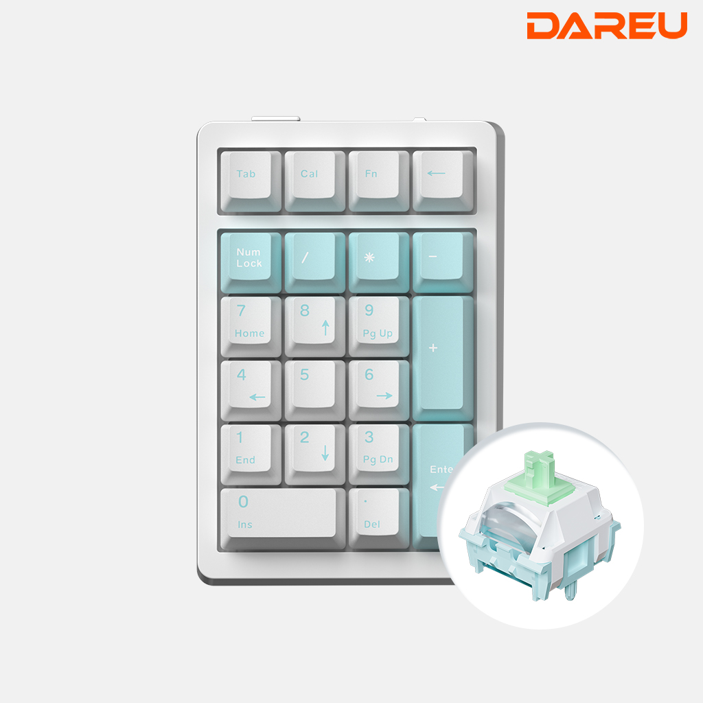 다얼유 EK21 유 무선 기계식 넘패드 넘버패드 아이스블루 클라우드축