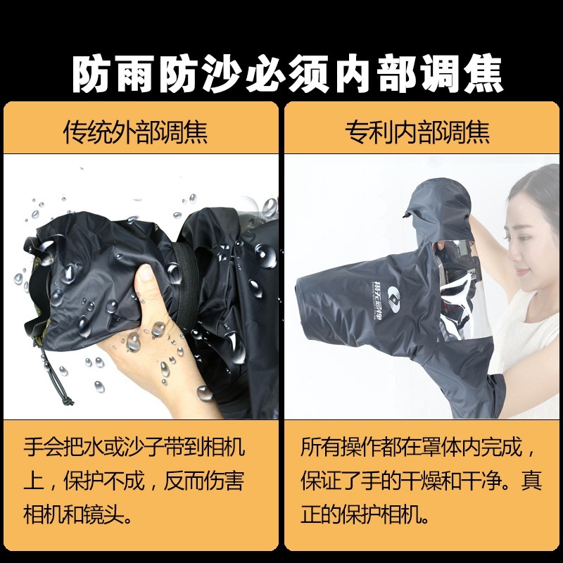 카메라 방수커버 일체형 방진 보호캡 DSLR 삼각대 장착형 비올때 촬영용 컴포트 회색 - 상세 이미지 4