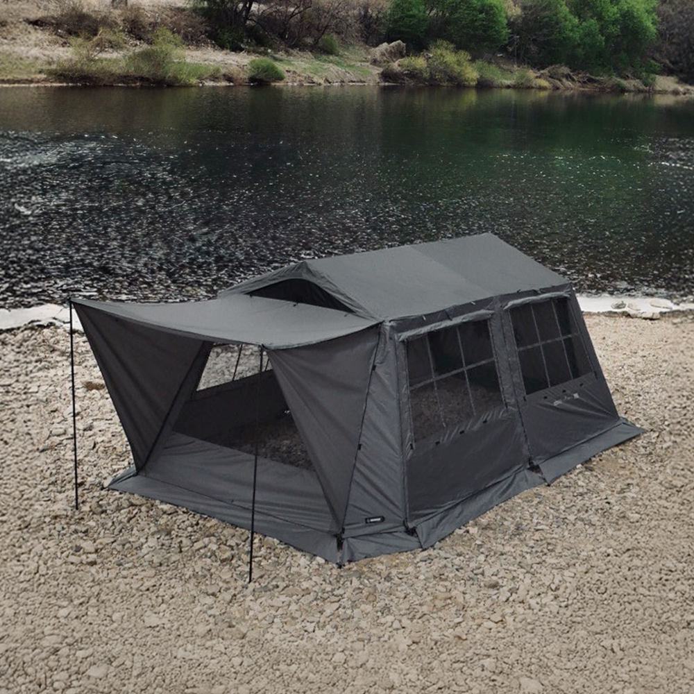 와일드필드 오스카 하우스 텐트 4인용 차콜 캐빈형 리빙쉘 거실형 캠핑텐트