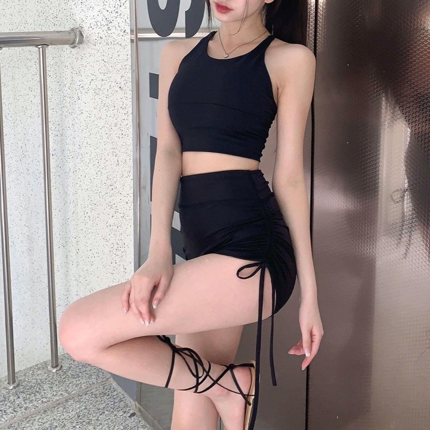 무드백 요가 브라탑 캡내장 나시 필라테스복 요가복 필라테스 크롭 탑 이미지 7