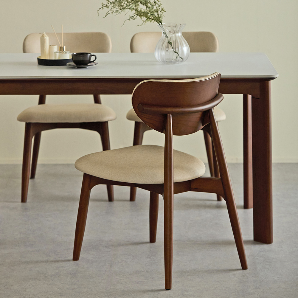 [N포인트 1만][EVENT]소아베 고급 천연 원목 세라믹 4인용 식탁 세트 1400