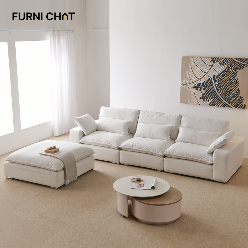 퍼니챗 에어 구스 모듈 4인용 이지클린 기능성 갤럭시 패브릭 소파 푹신한 소파