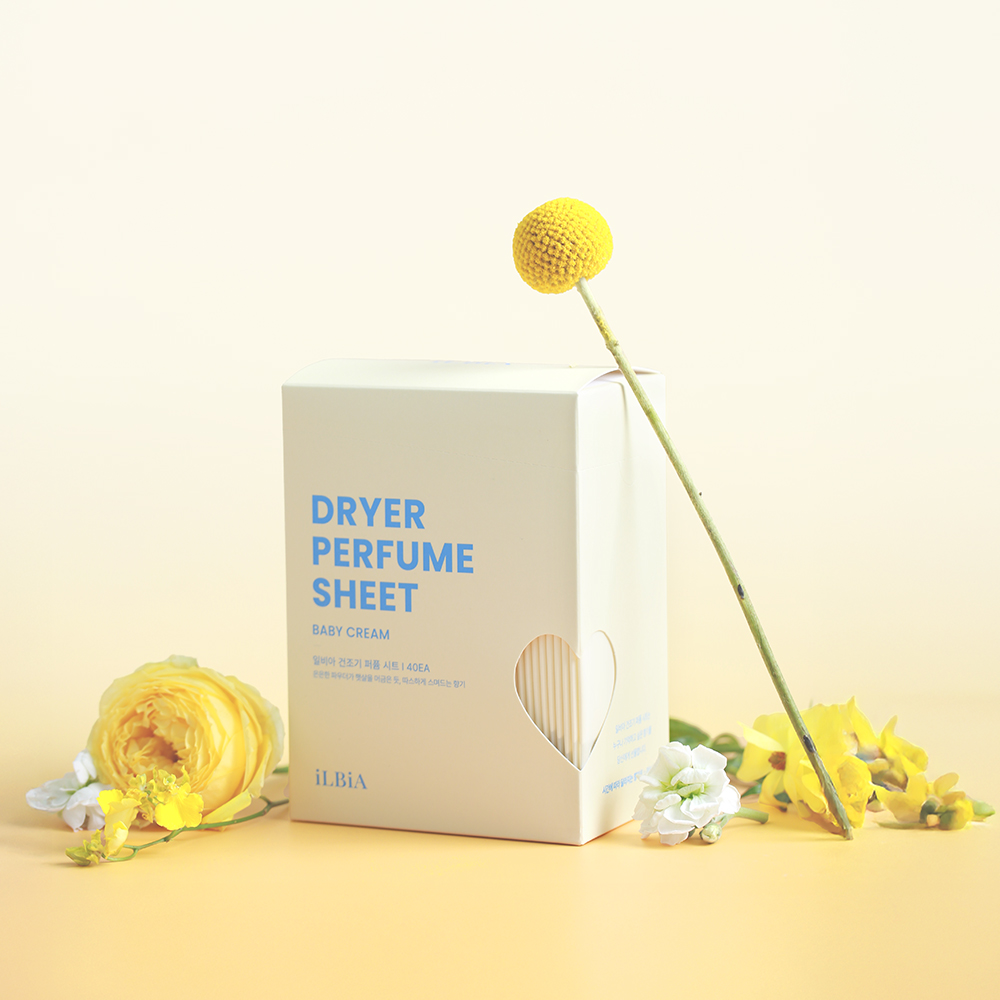 일비아 퍼퓸 건조기 시트 섬유유연제 드라이 시트지 베이비크림 향기 40매