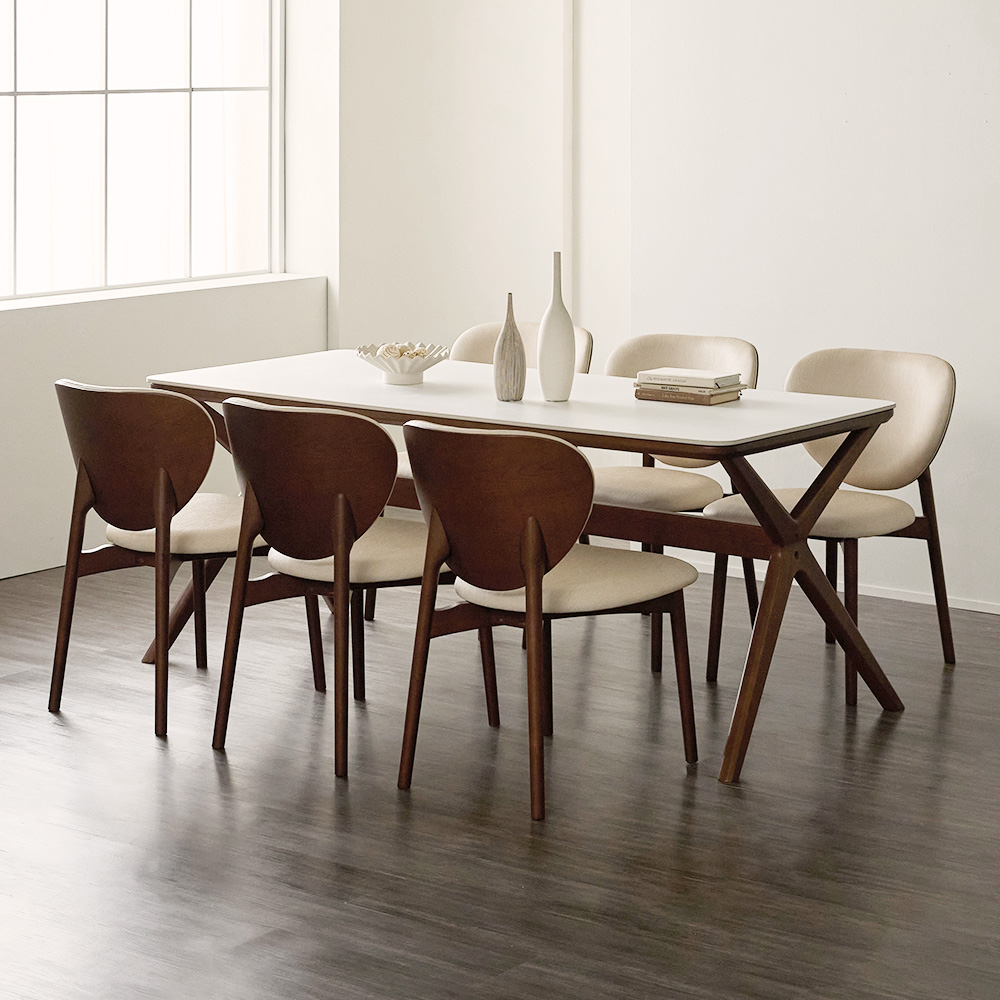 [EVENT]포르테 카페 테이블 고급 천연 원목 세라믹 6인용 식탁 세트 1800