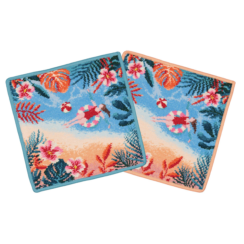 훼이라 플라야트로피컬 청록 페이스타월 25x25cm 독일직수입 부드럽고 먼지없는 프리미엄손수건 - 상세 이미지 2