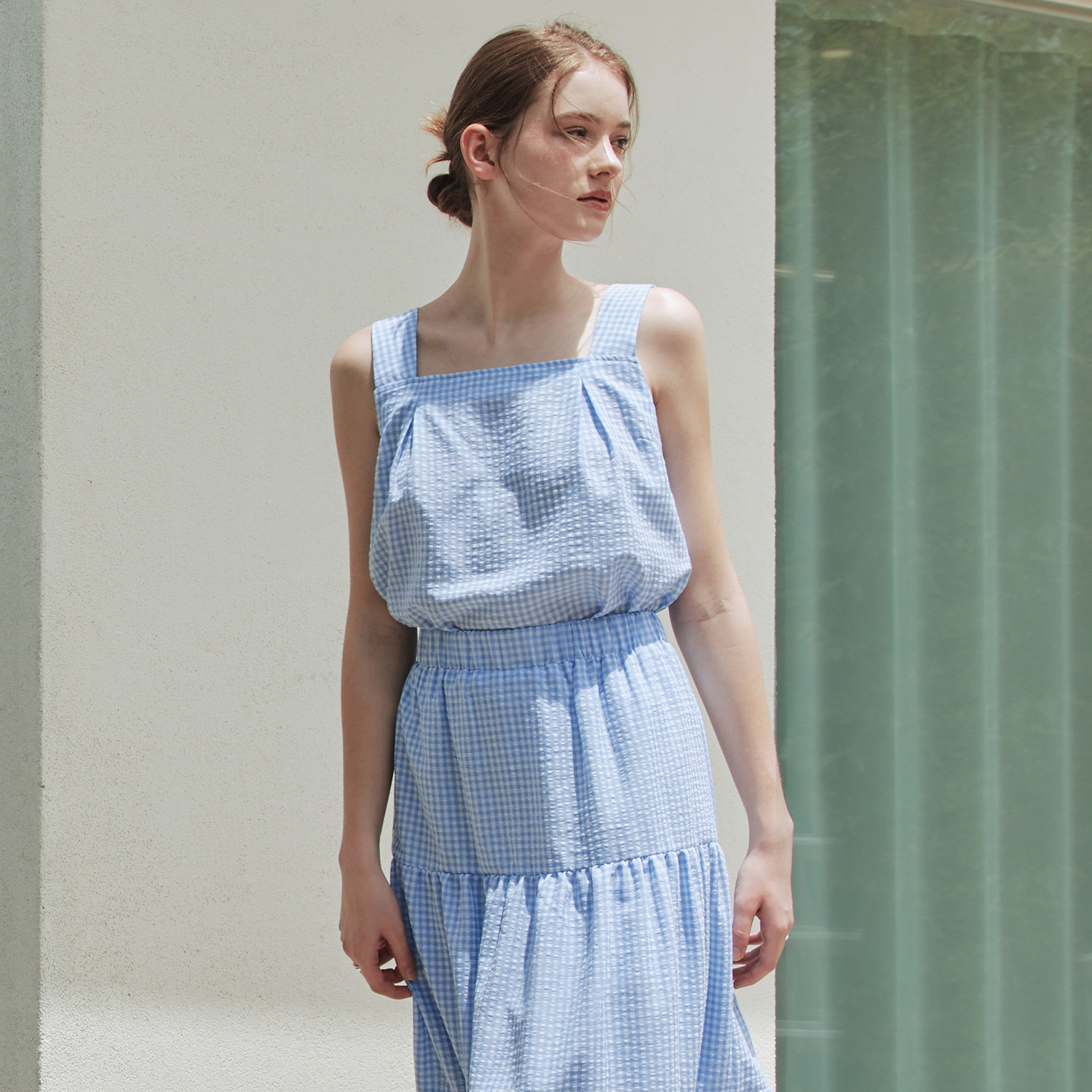 [제로스트릿] 블루벨 체크 나시 BLUEBELL CHECK SLEEVELESS / BLUE - 상세 이미지 2