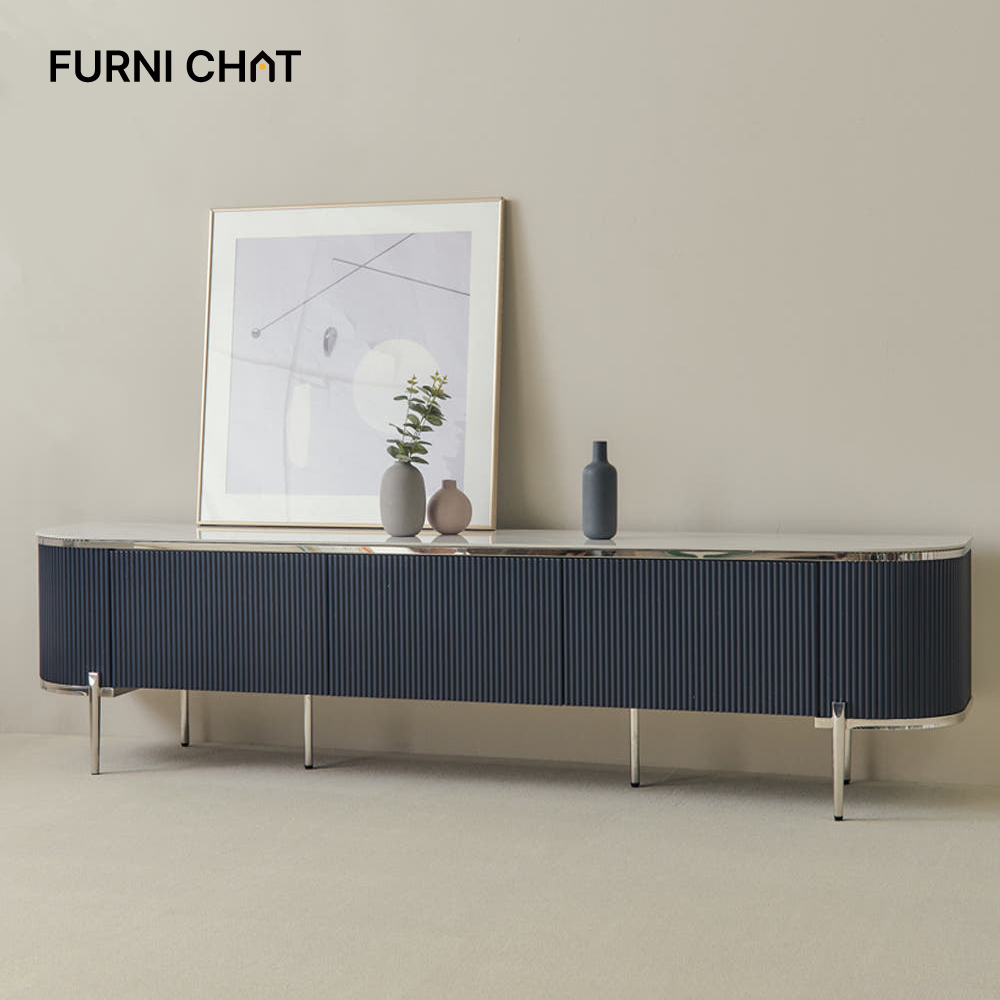 퍼니챗 템바보드 세라믹 티비다이 거실장 tv장 수납장 2000 거실수납장 2000x403x500, 네이비(다리o)