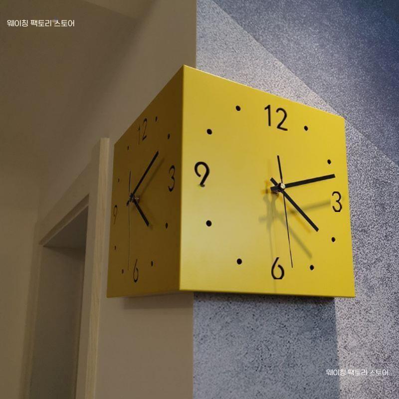 LED 코너 벽시계 모서리 공간활용 인테리어 시계 화이트 / 기본형